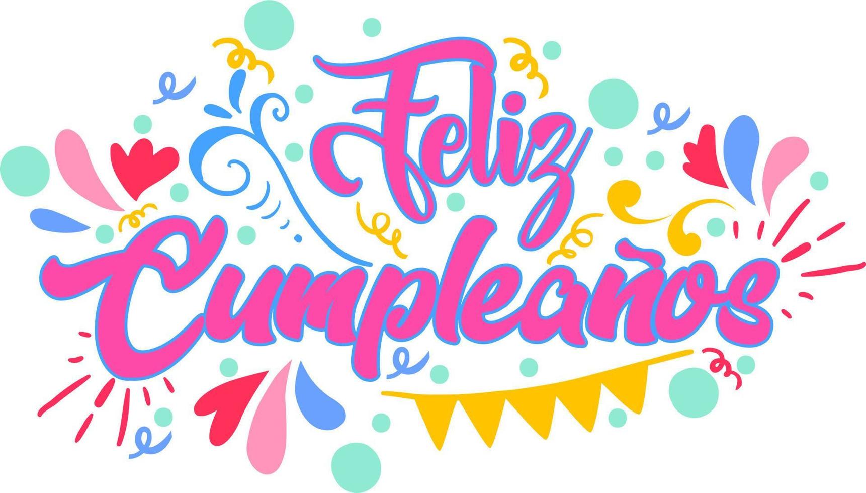 feliz dia de cumpleaños en español vector