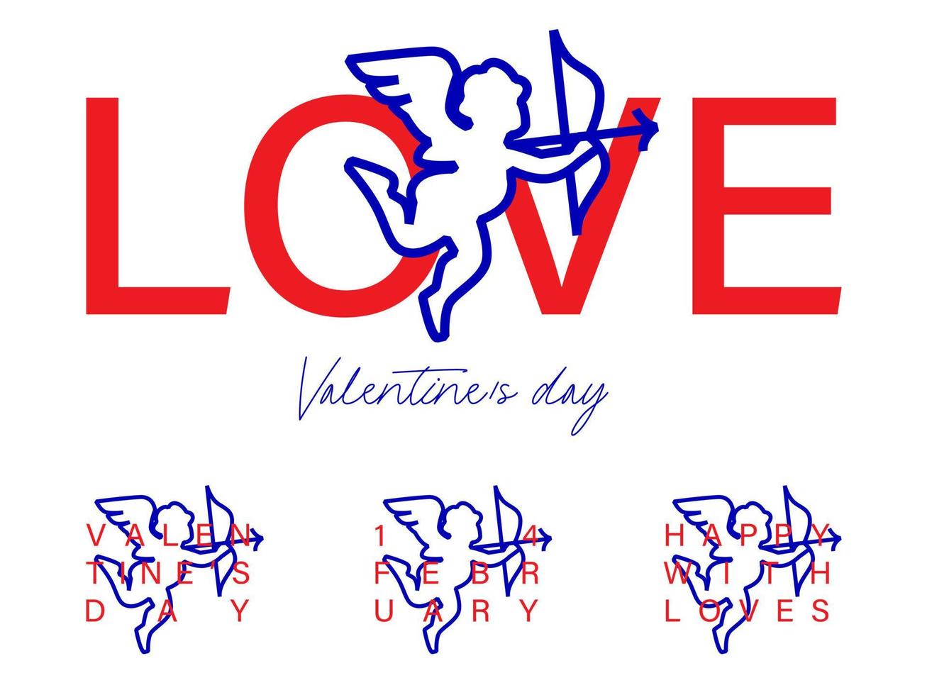 Happy valentines day modern classic style vector