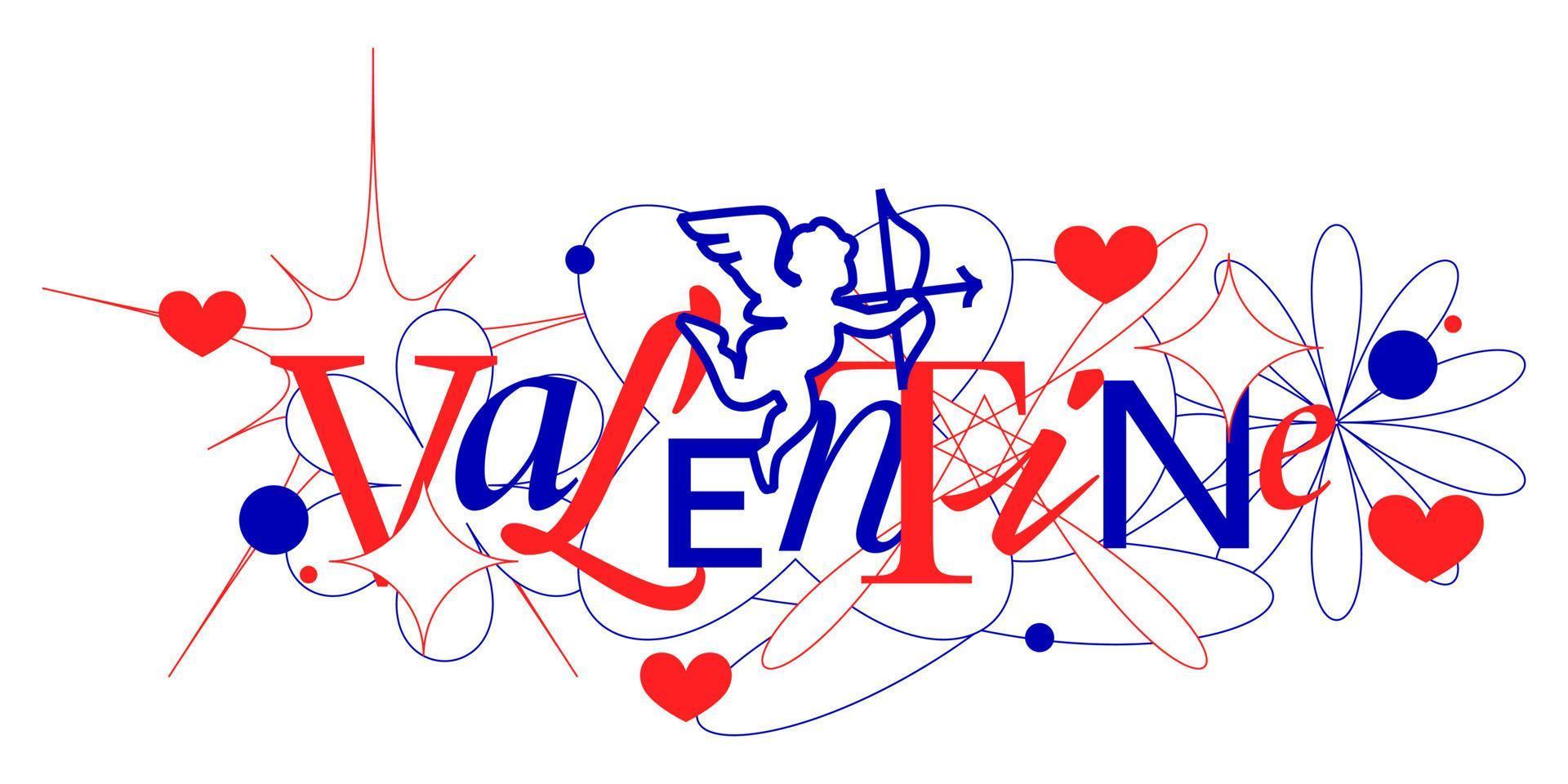 Happy valentines day modern classic style vector