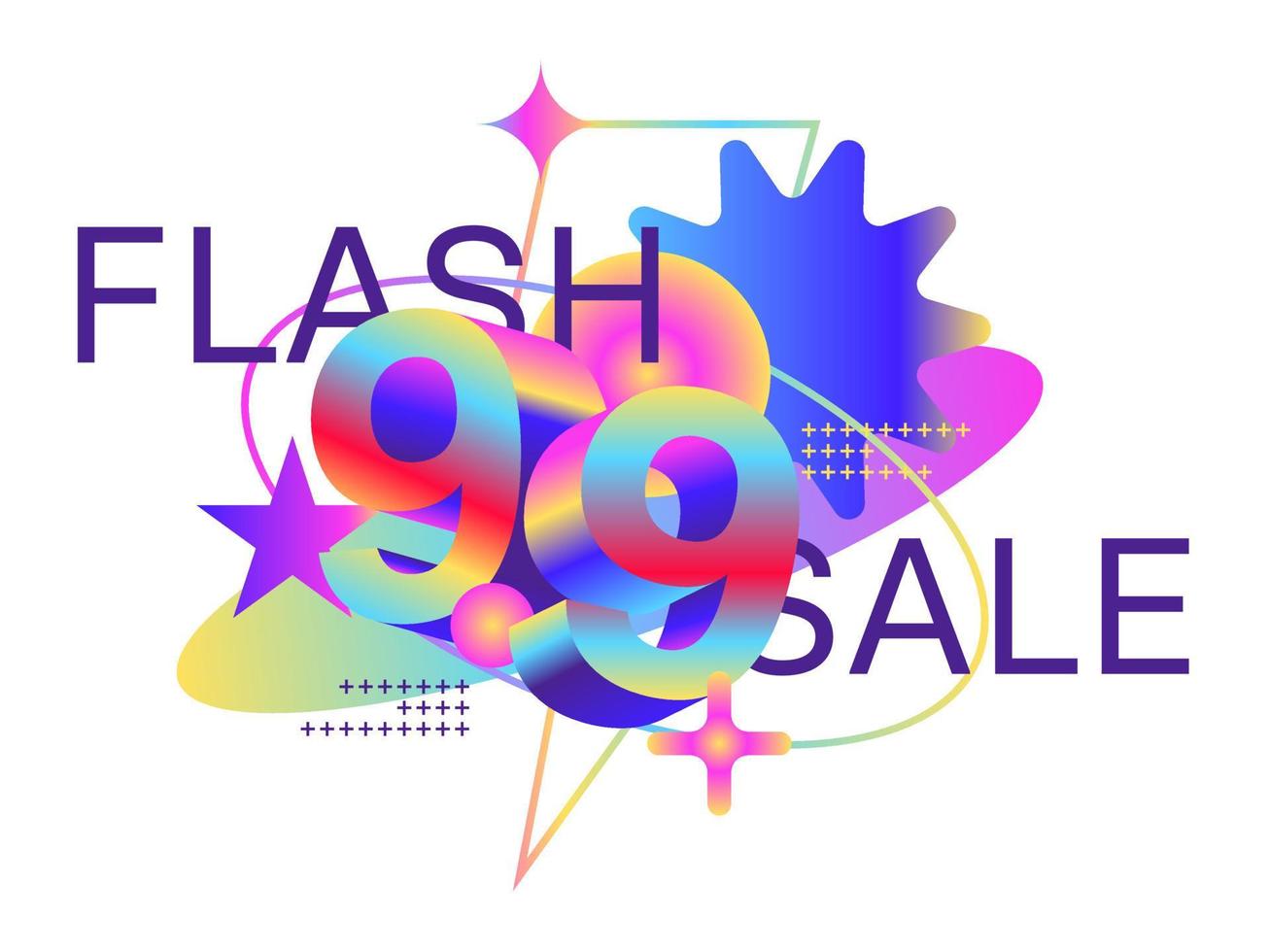 promoción de venta flash. diseño de banner de insignia de venta vector