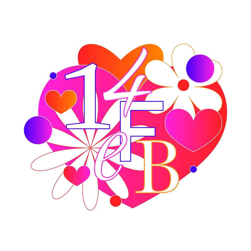 Happy valentines day modern classic style vector