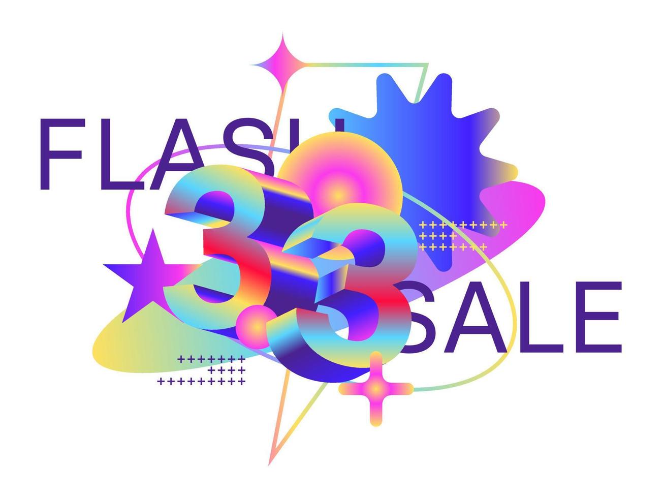 Flash sale promotion. Sale badge banner design vector
