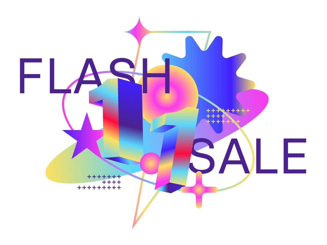 Flash sale promotion. Sale badge banner design vector