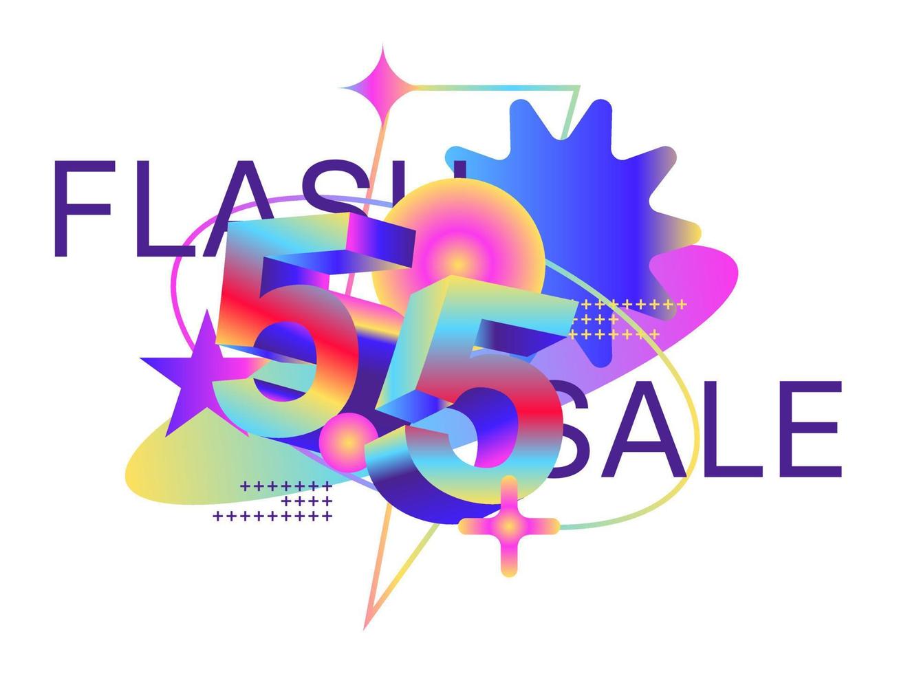 promoción de venta flash. diseño de banner de insignia de venta vector