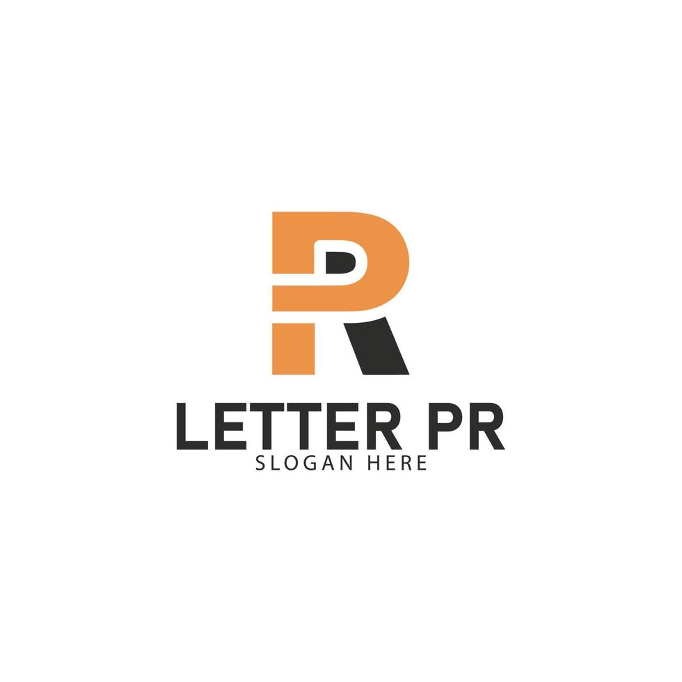 letter pr logo minimalist monogram modern vector