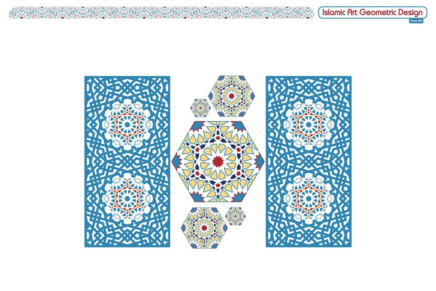 Islamic geometric decorative patterns, background collection, background islamic ornament vector image