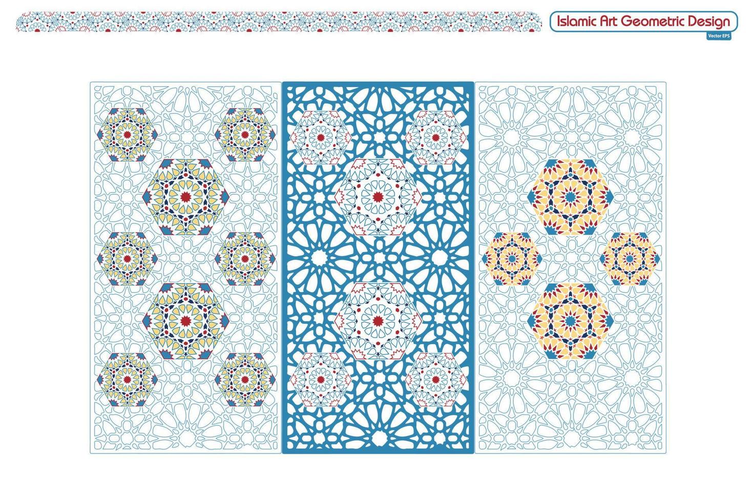 Islamic geometric decorative patterns, background collection, background islamic ornament vector image