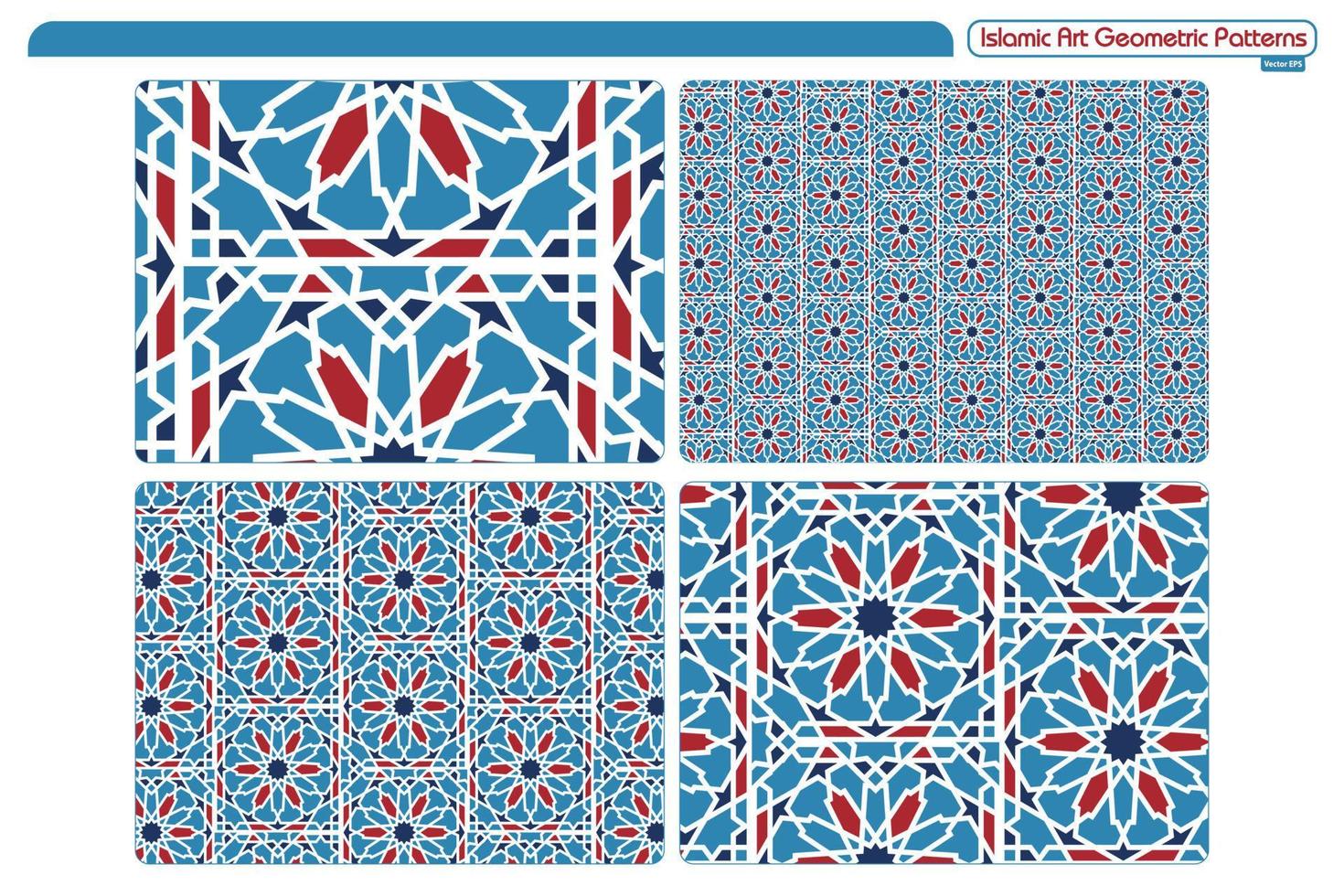 Vectores de islamic art geometric design