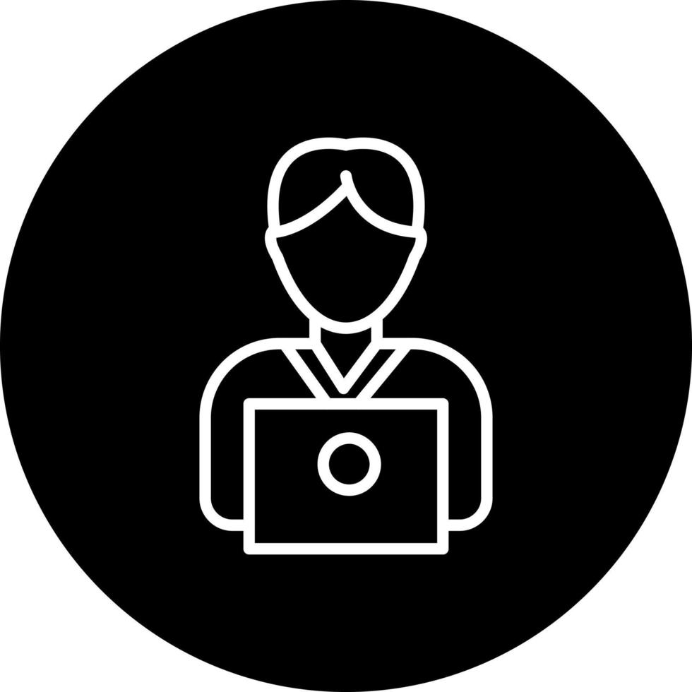 User Working On Laptop Vector Icon 17270534 Vector Art at Vecteezy