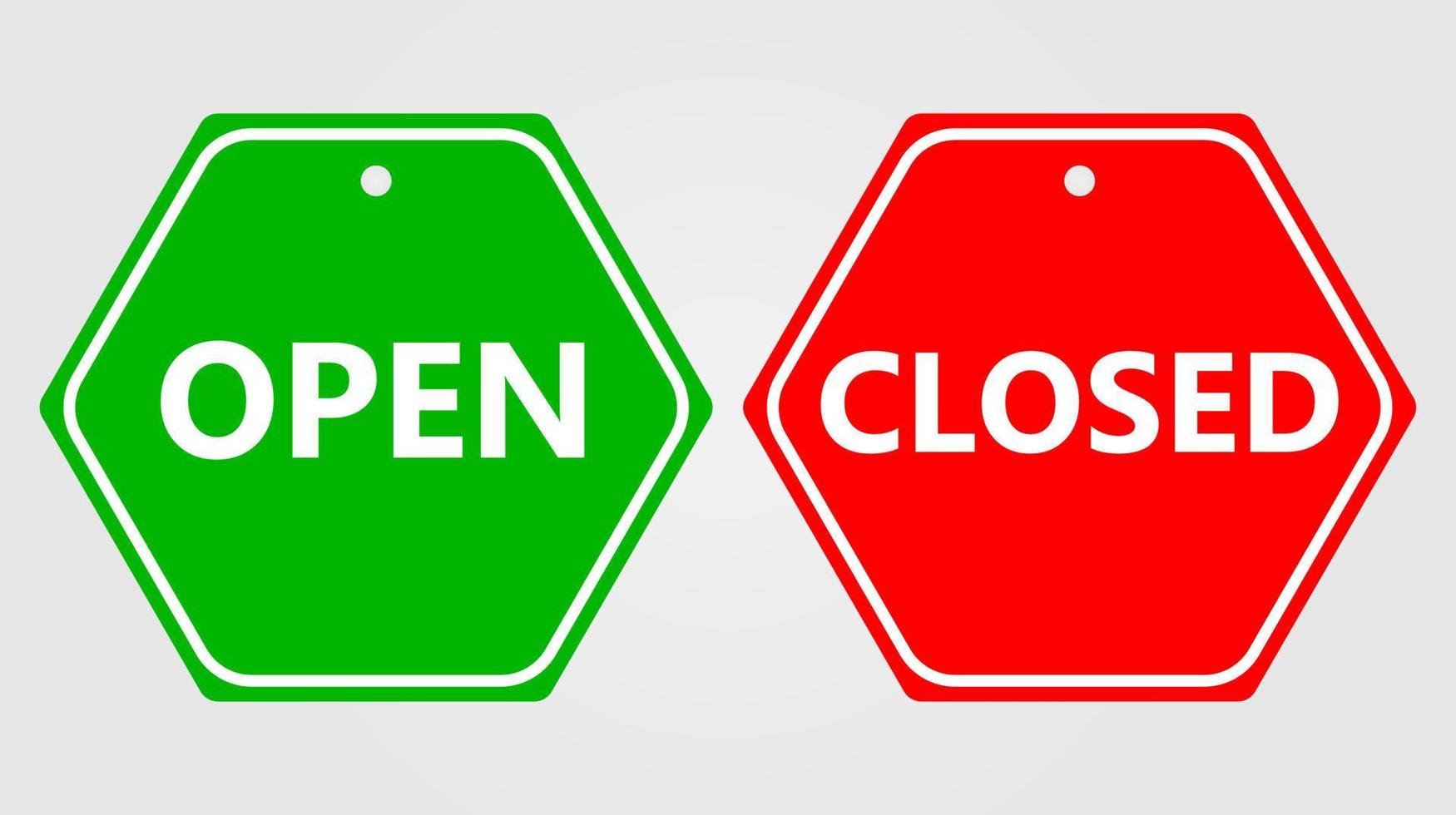 Open and closed signs. Vector illustration.