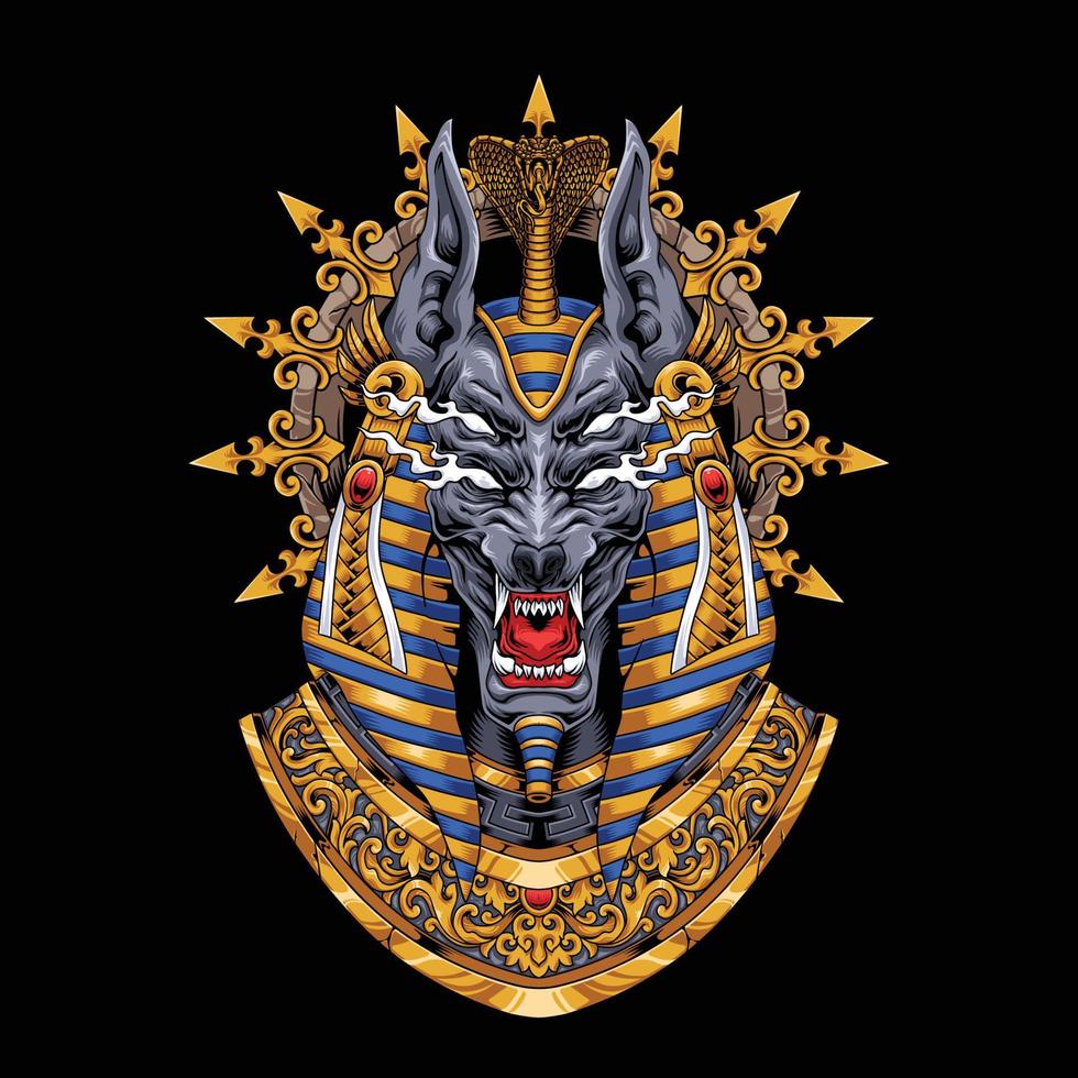 arte de la ilustración de anubis vector