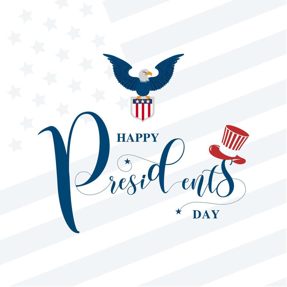 happy Presidents Day Background Design. Banner, Poster, Greeting Card. Vector Illustration.