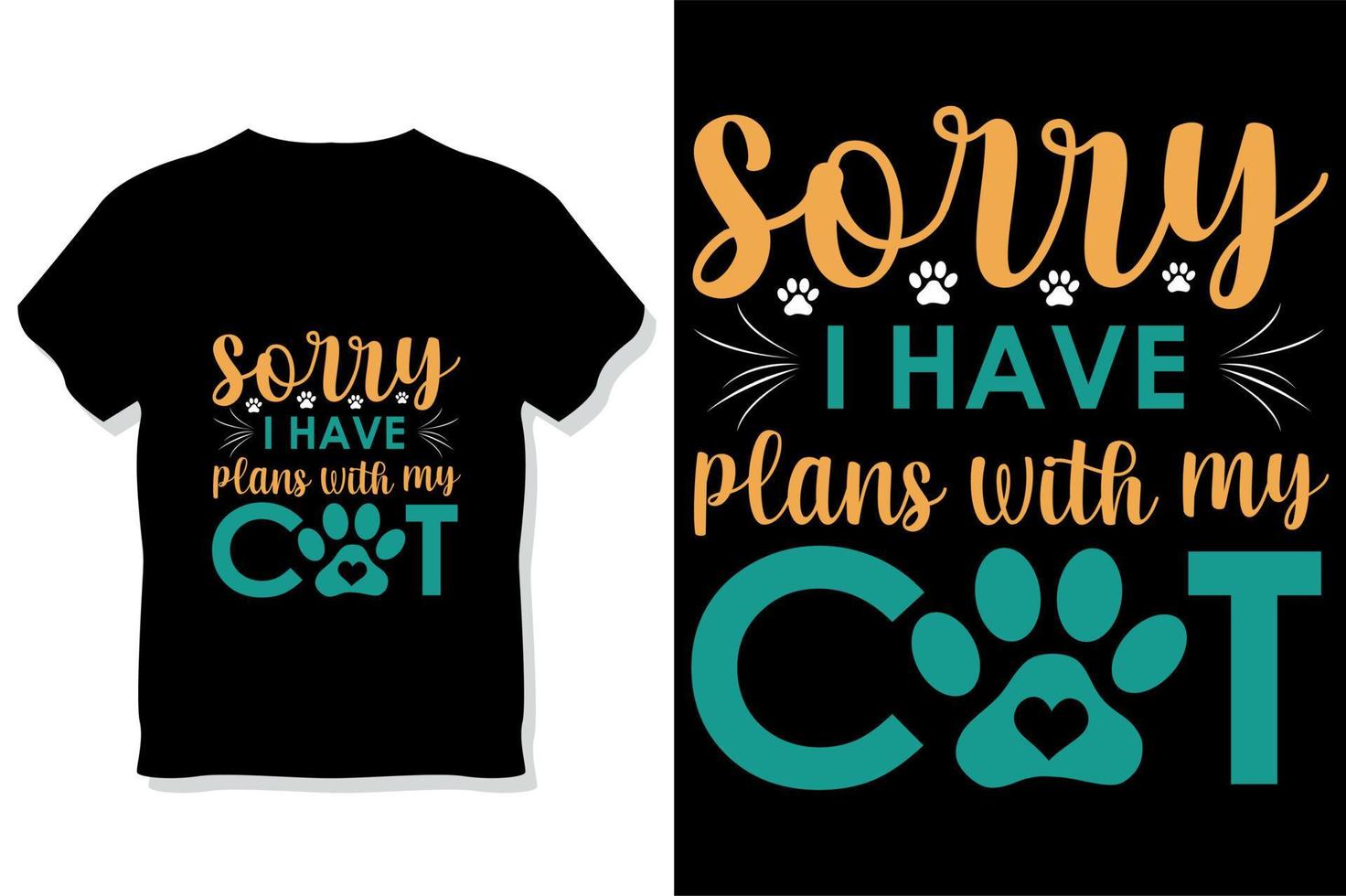 cat t shirt design vector