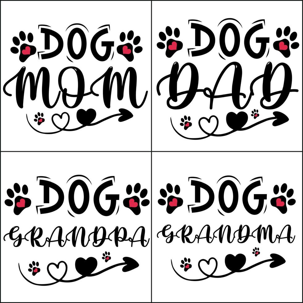 Dog quotes SVG cut files bundle vector