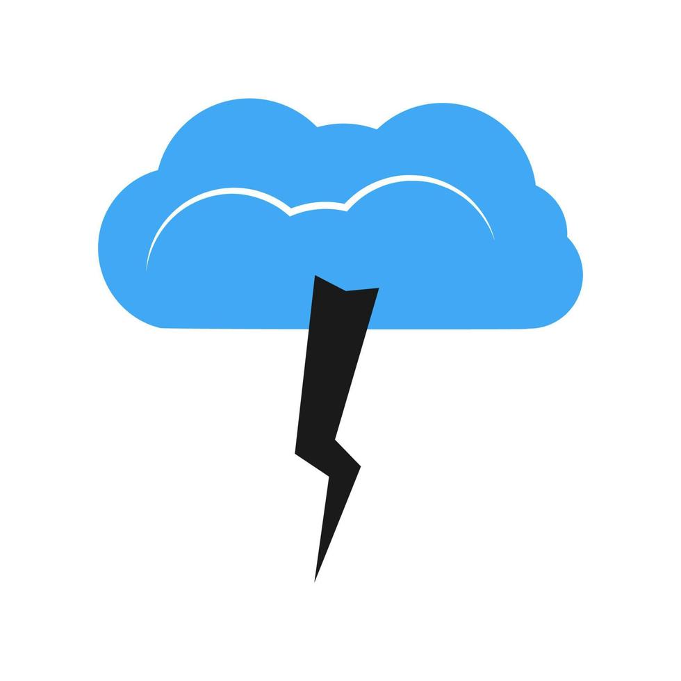 A cloud with a thunderstorm. Vector illustration.