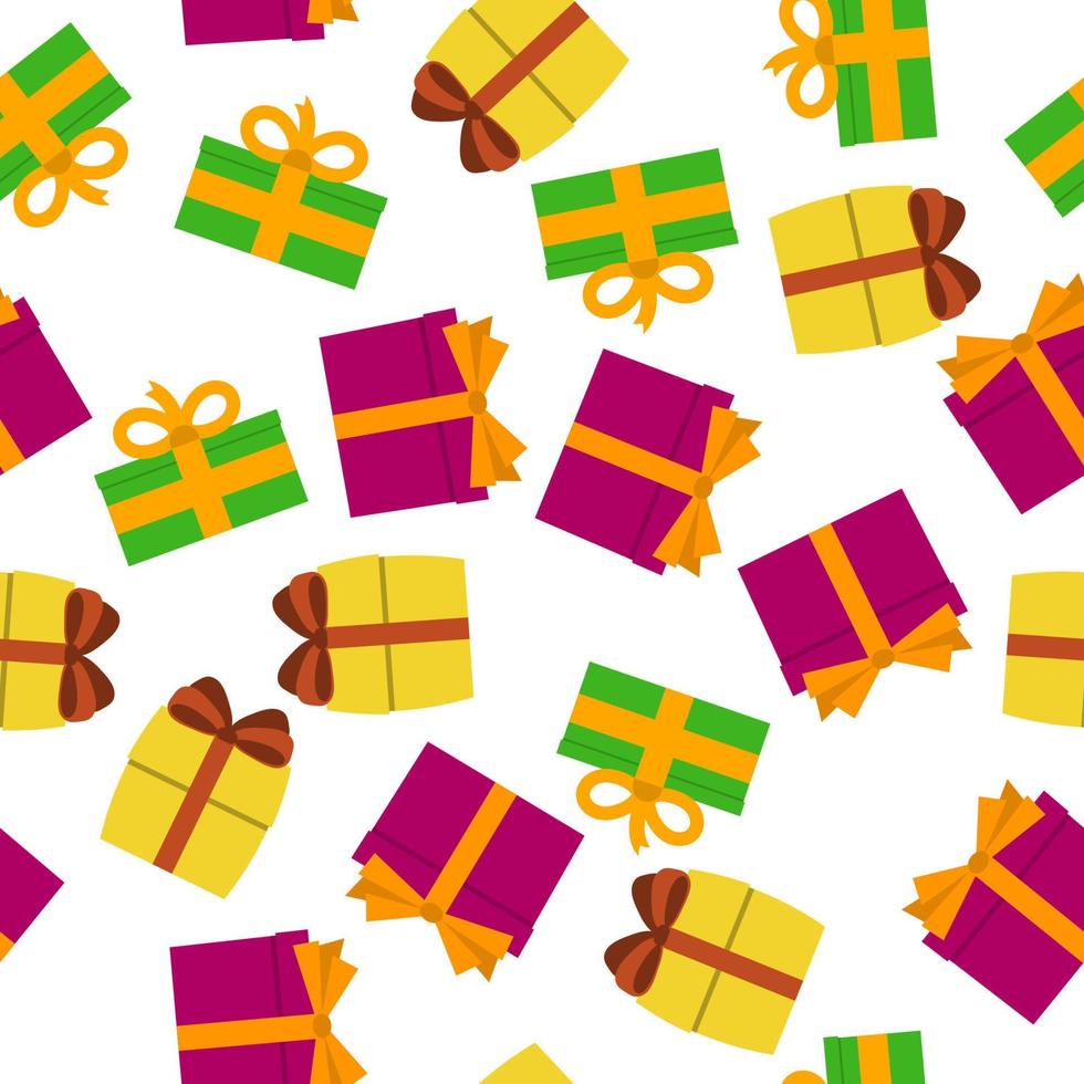 Seamless pattern with gift boxes. Vector illustration.