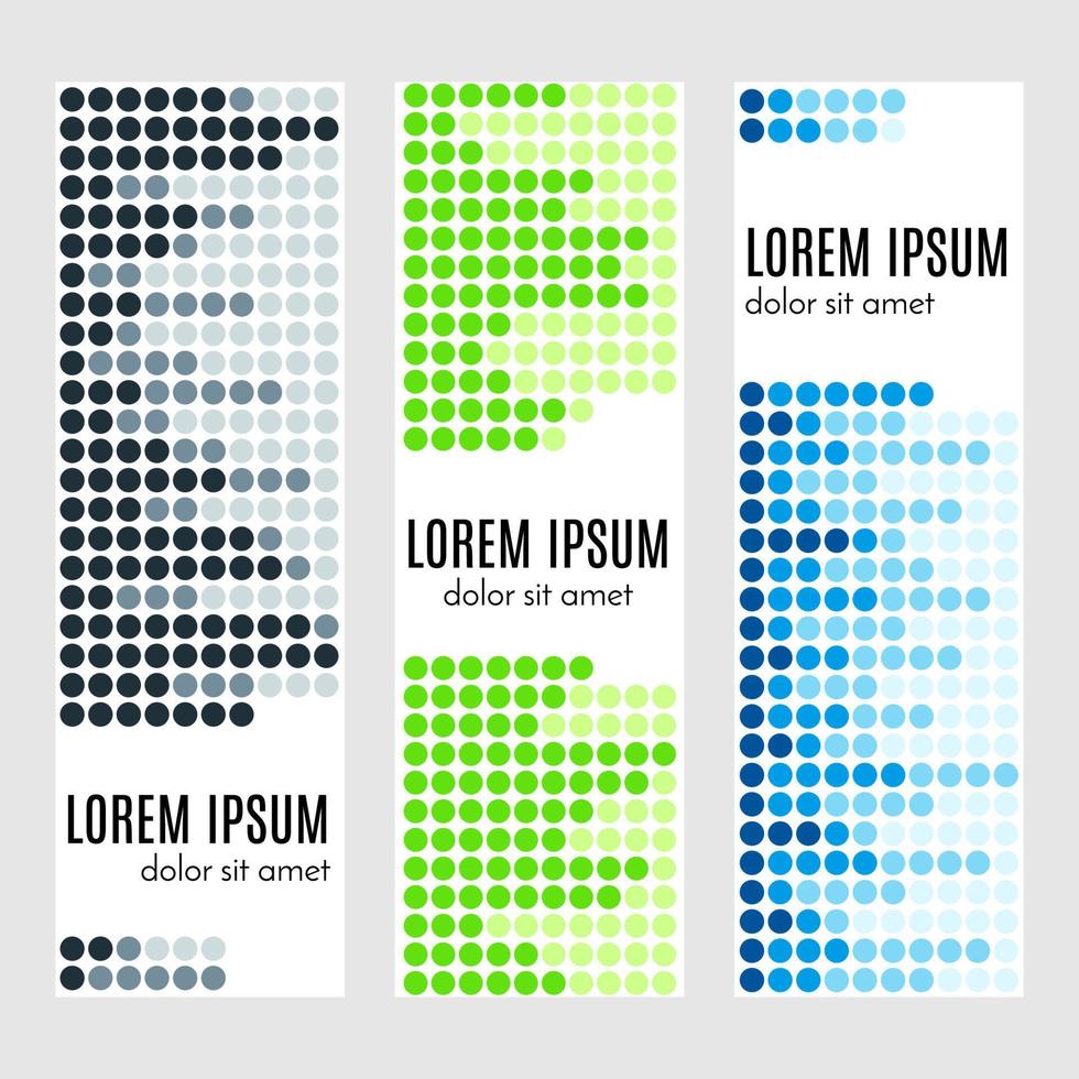 conjunto de banners de encabezado vertical abstracto con líneas curvas y lugar para texto. fondos coloridos para diseño web. ilustración vectorial vector