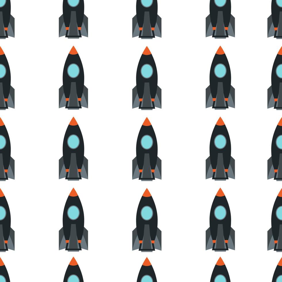 Seamless pattern with space rocket. Vector illustration.