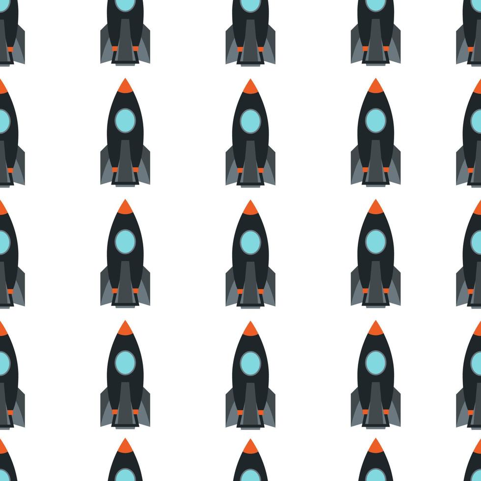 Seamless pattern with space rocket. Vector illustration.