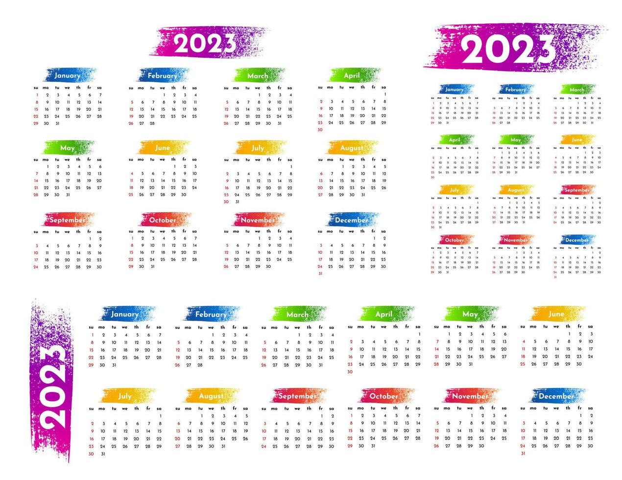 Calendar for 2023 isolated on a white background vector