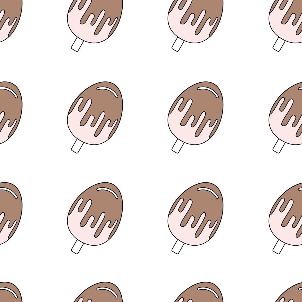 Seamless pattern with ice cream. Vector illustration.