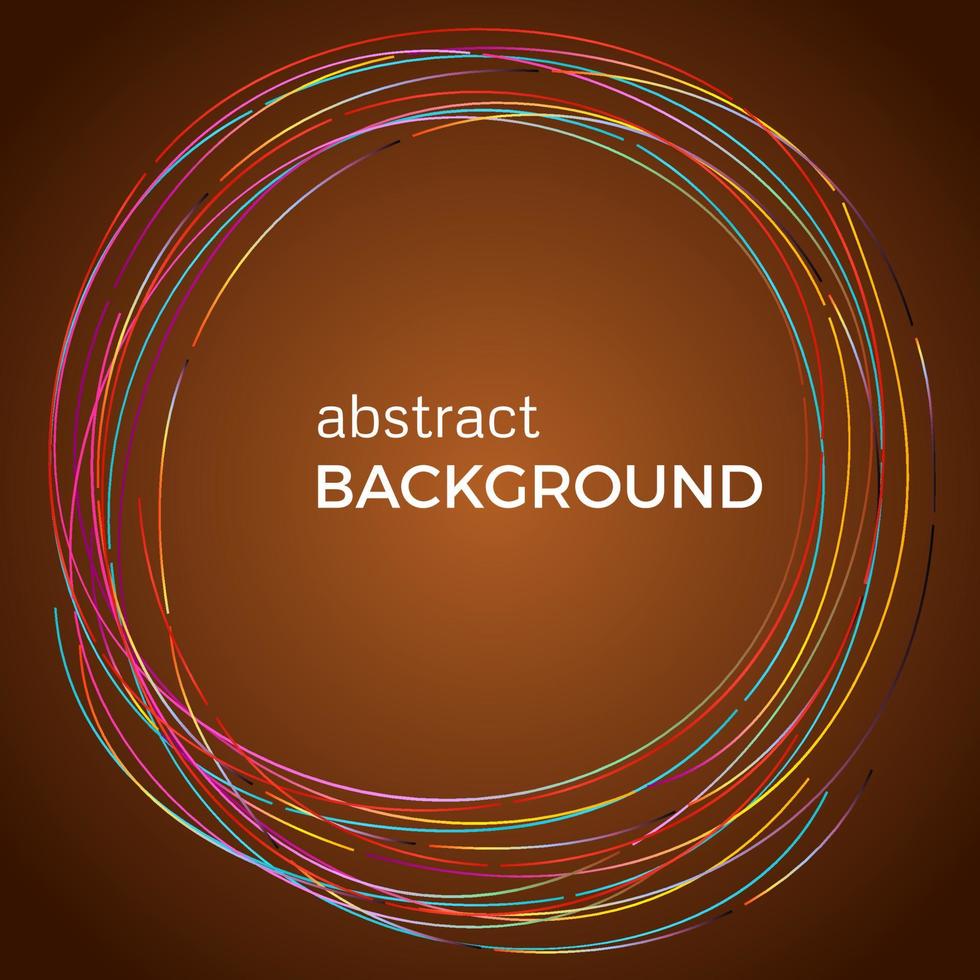 Beautiful light circles on a brown background. Abstract flash light circles. Vector technology background.