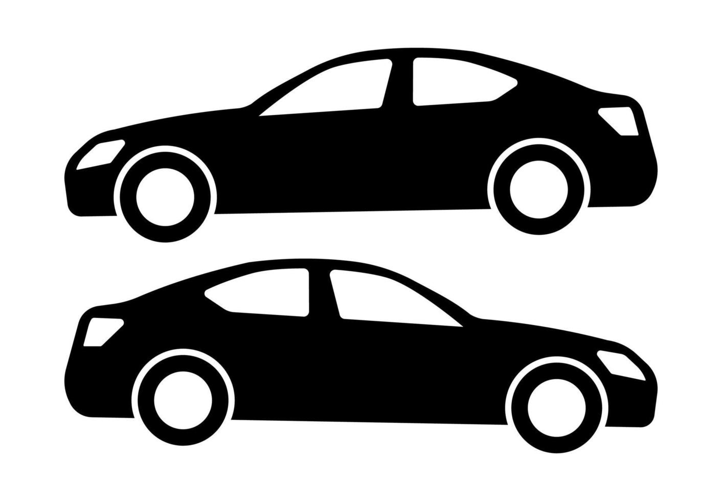 dos siluetas de coches negros sobre un fondo blanco. ilustración vectorial vector