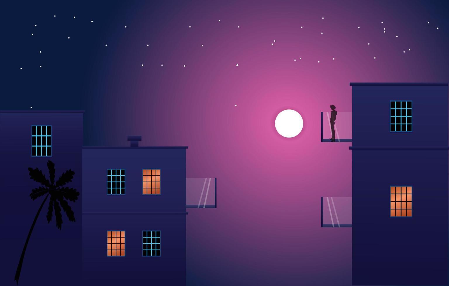 Cherry blossom at night vector