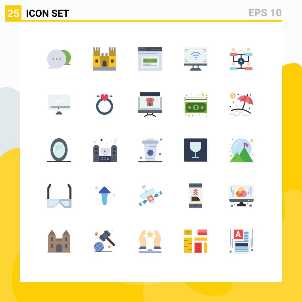 25 Creative Icons Modern Signs and Symbols of network tv web smart multimedia Editable Vector Design Elements