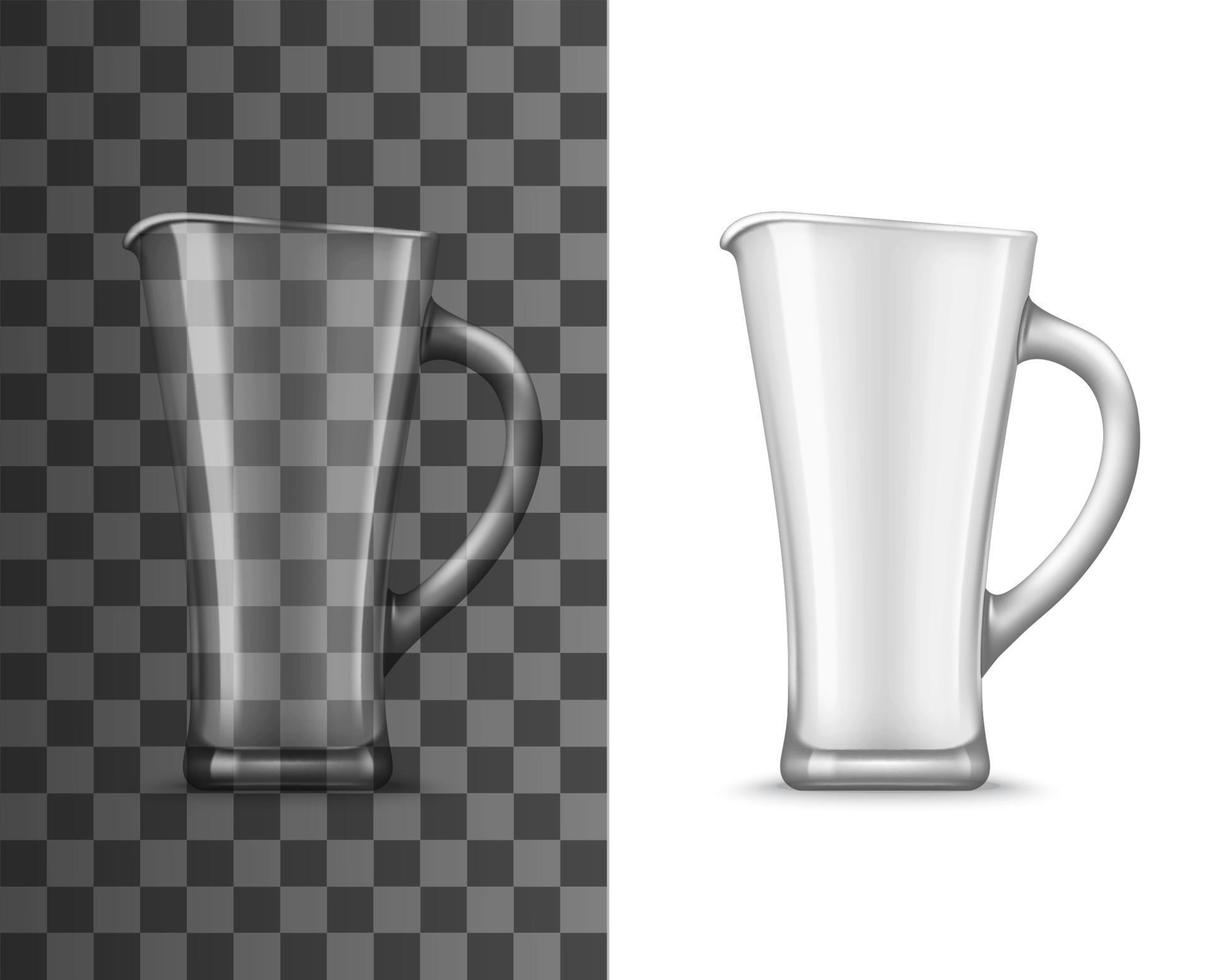 Glass pitcher realistic mockup of drink conteiner vector