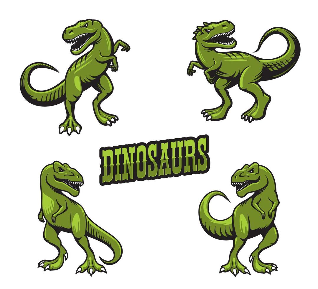 mascotas de dinosaurio tiranosaurio vector