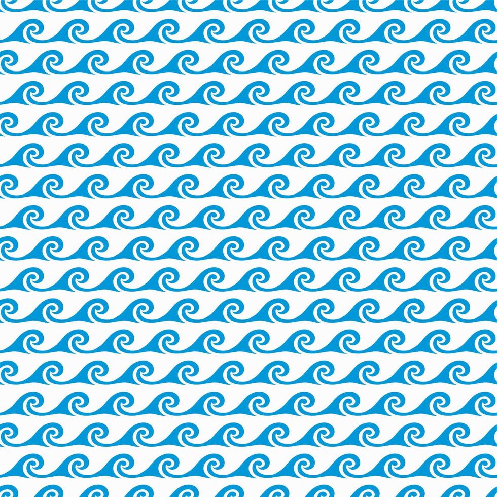 Sea and ocean blue waves seamless pattern vector