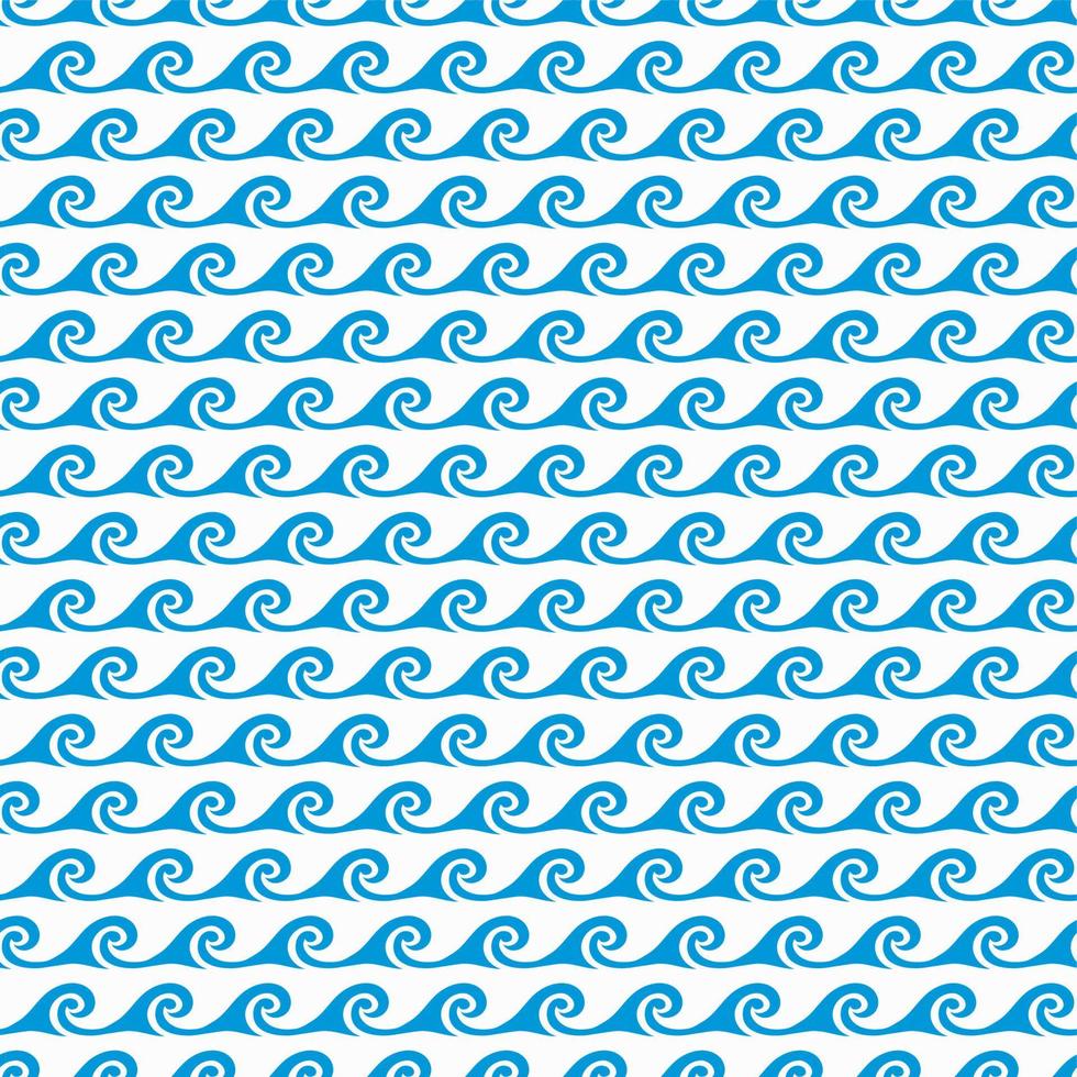 Sea and ocean blue waves seamless pattern vector