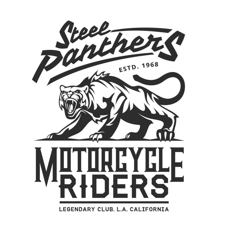 panteras de acero, club de ciclistas de california estadounidense vector