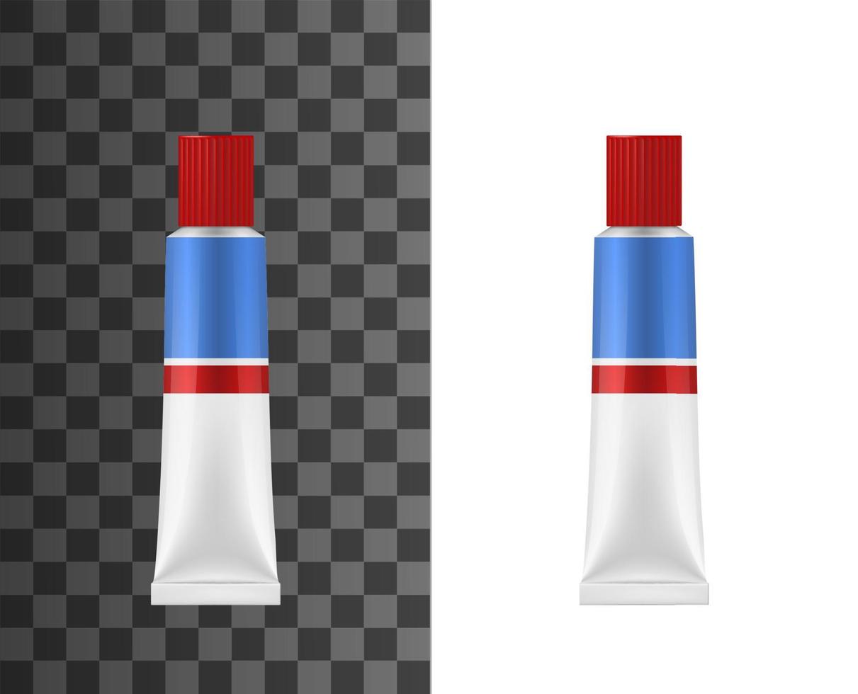 Super glue adhesive tube mockup vector