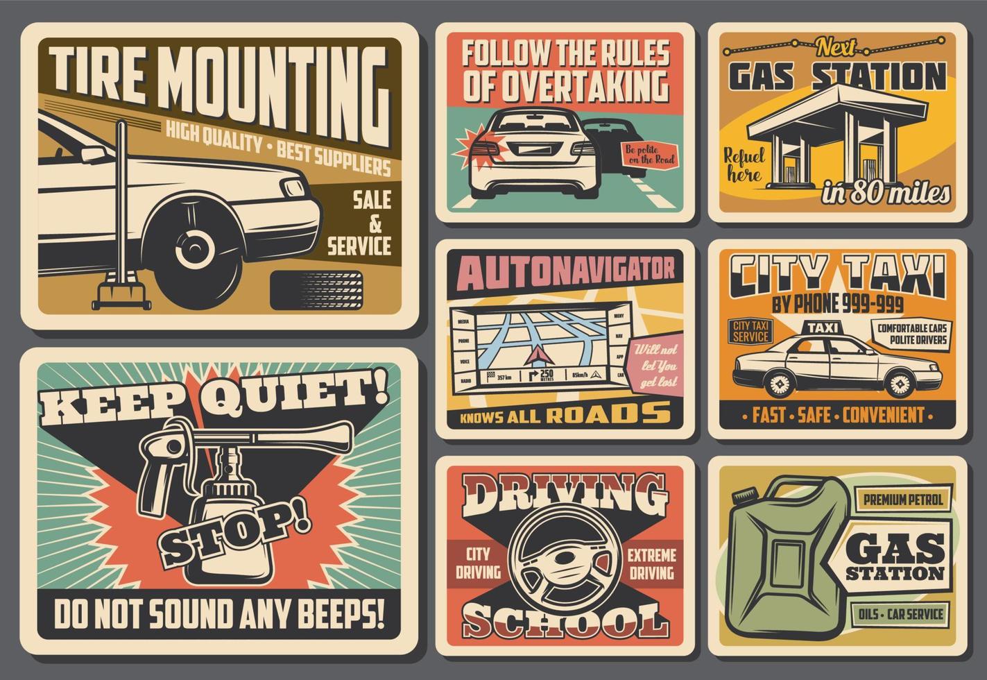 Auto service, car repair garage, gas station vector