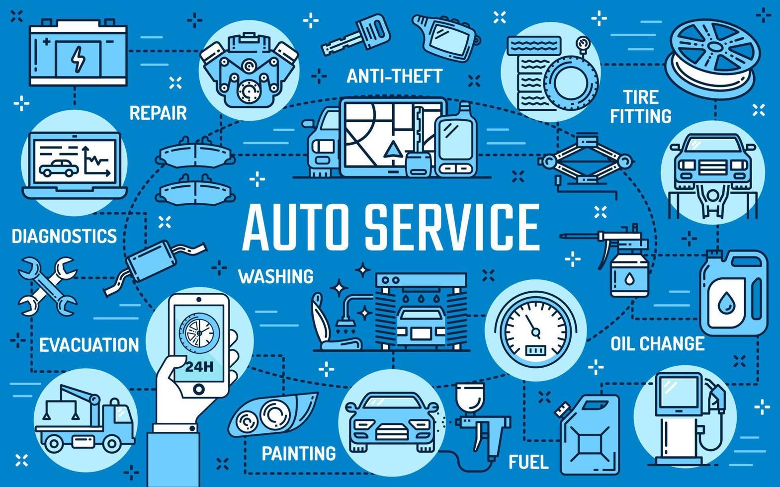 Car service, maintanance, garage station vector