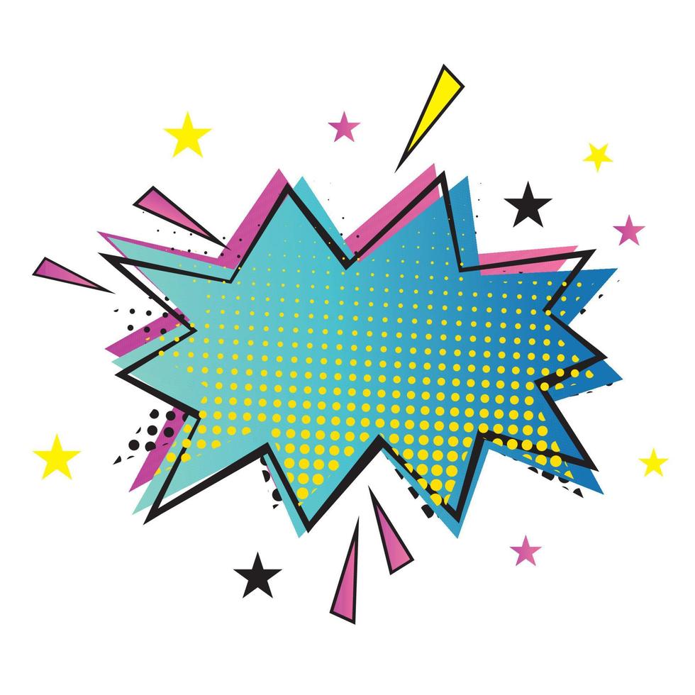 Dialogue Bubble in Pop Art Comics Style with Halftone Texture. vector