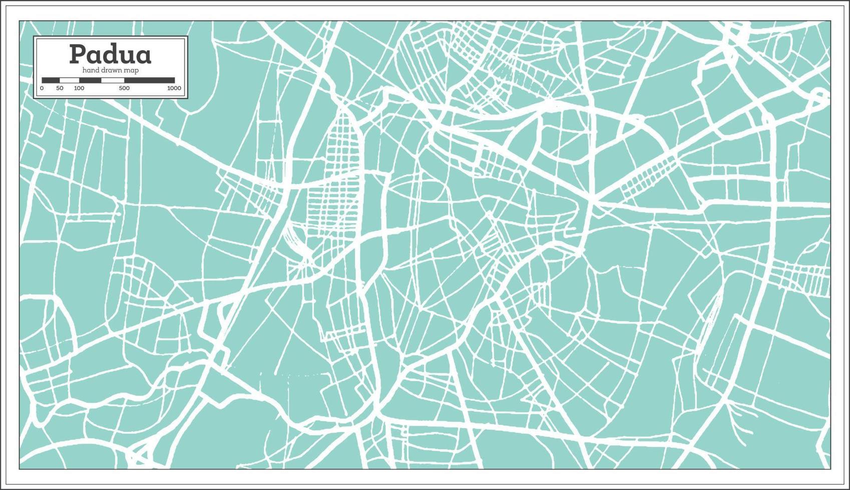 Padua Italy City Map in Retro Style. Outline Map. vector