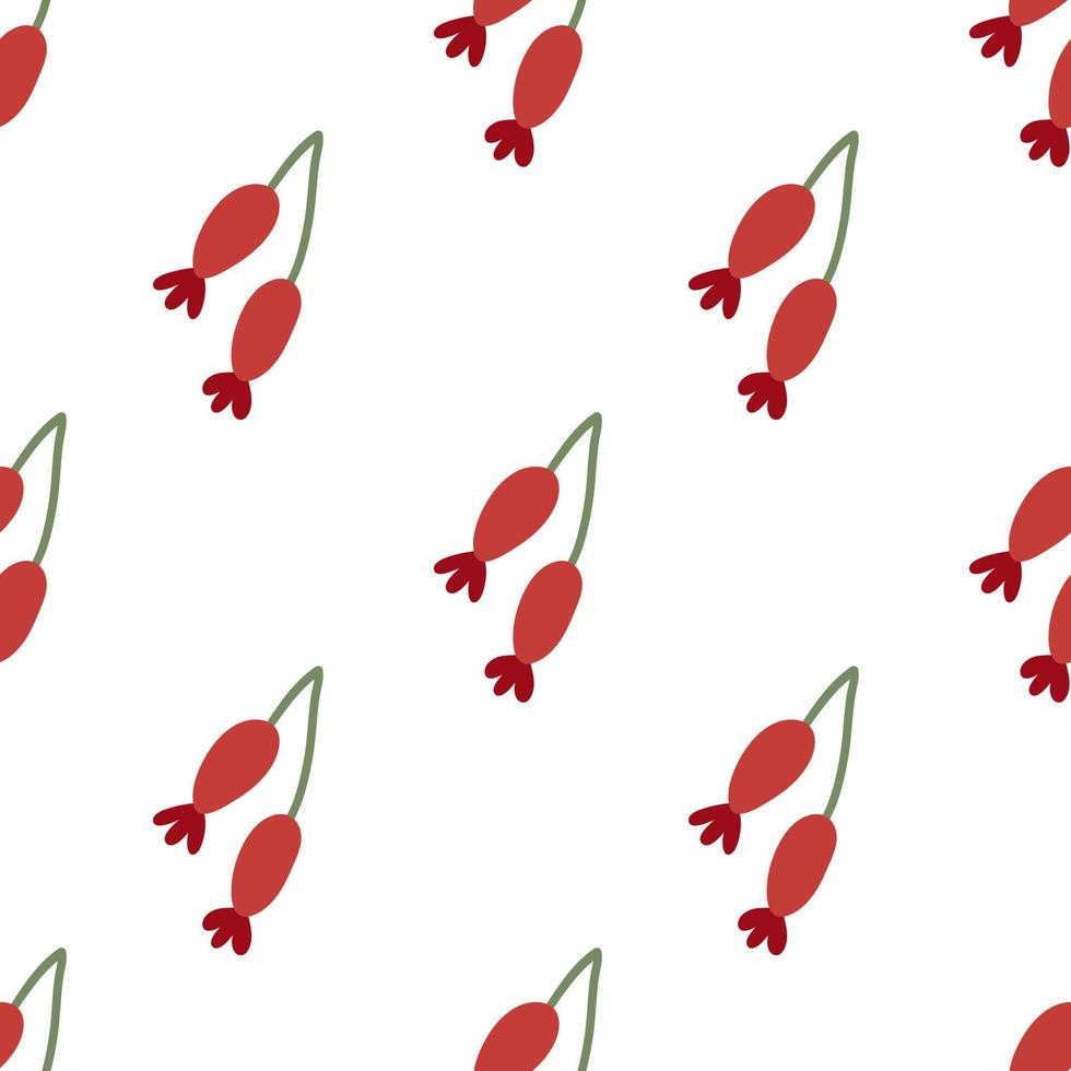 Rose hip. Floral seamless pattern. vector