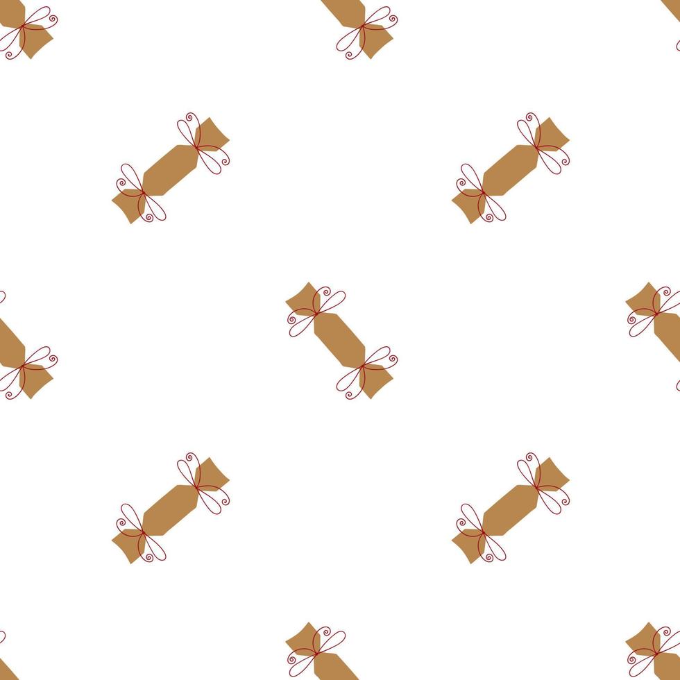 Candy or cracker. Winter festival seamless pattern. vector