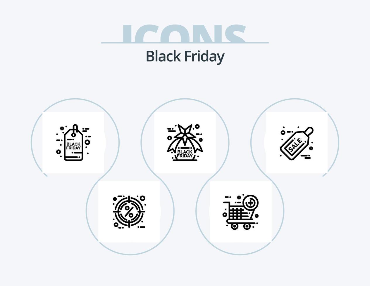 paquete de iconos de línea de viernes negro 5 diseño de iconos. venta. viernes. regalos. descuento. compras vector