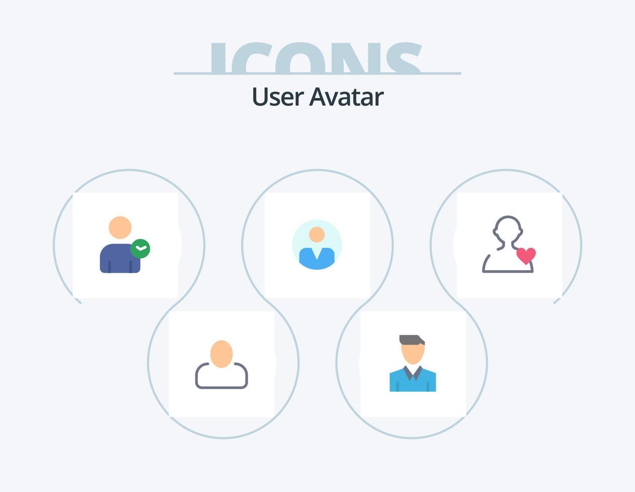 User Flat Icon Pack 5 Icon Design. love. user. man. profile. personal vector