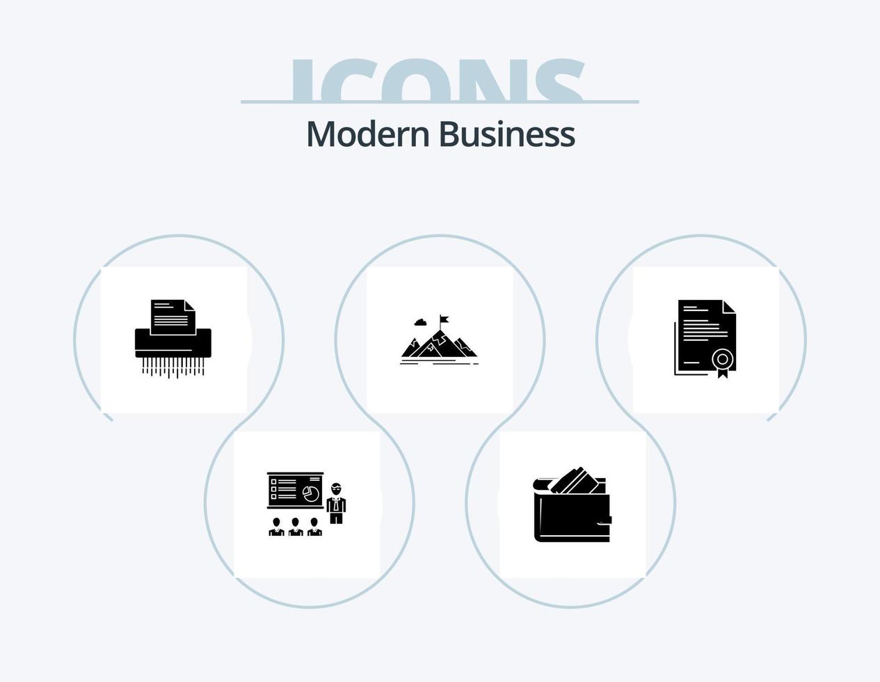 paquete de iconos de glifos de negocios modernos 5 diseño de iconos. información. datos. dinero. confidencial. dinero vector