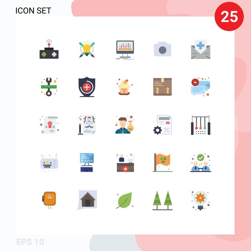 Stock Vector Icon Pack of 25 Line Signs and Symbols for disease basic analytics image stats Editable Vector Design Elements