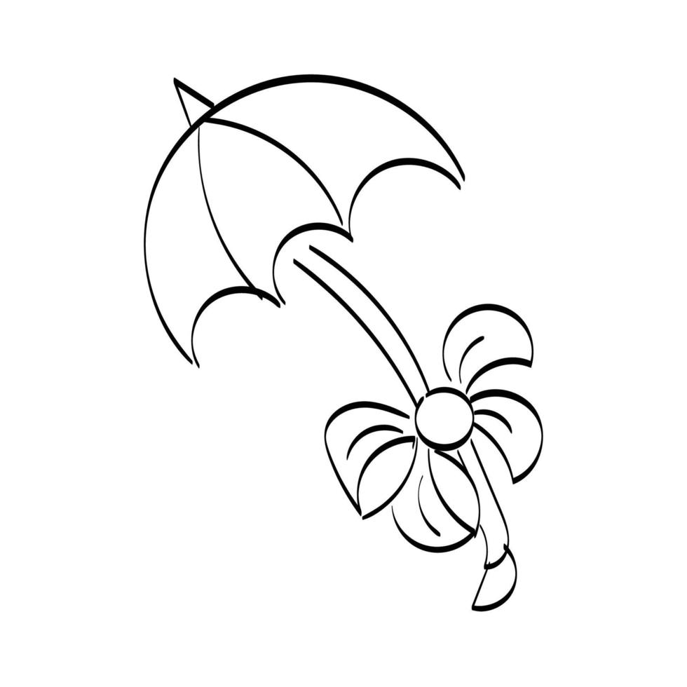 Vintage Umbrella embroidery design vector