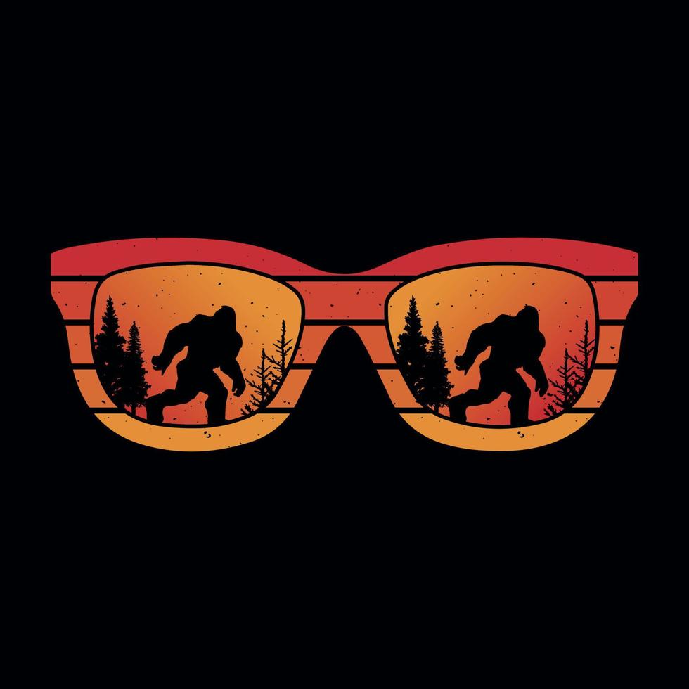 Vintage, Retro Sunglass Bigfoot design vector