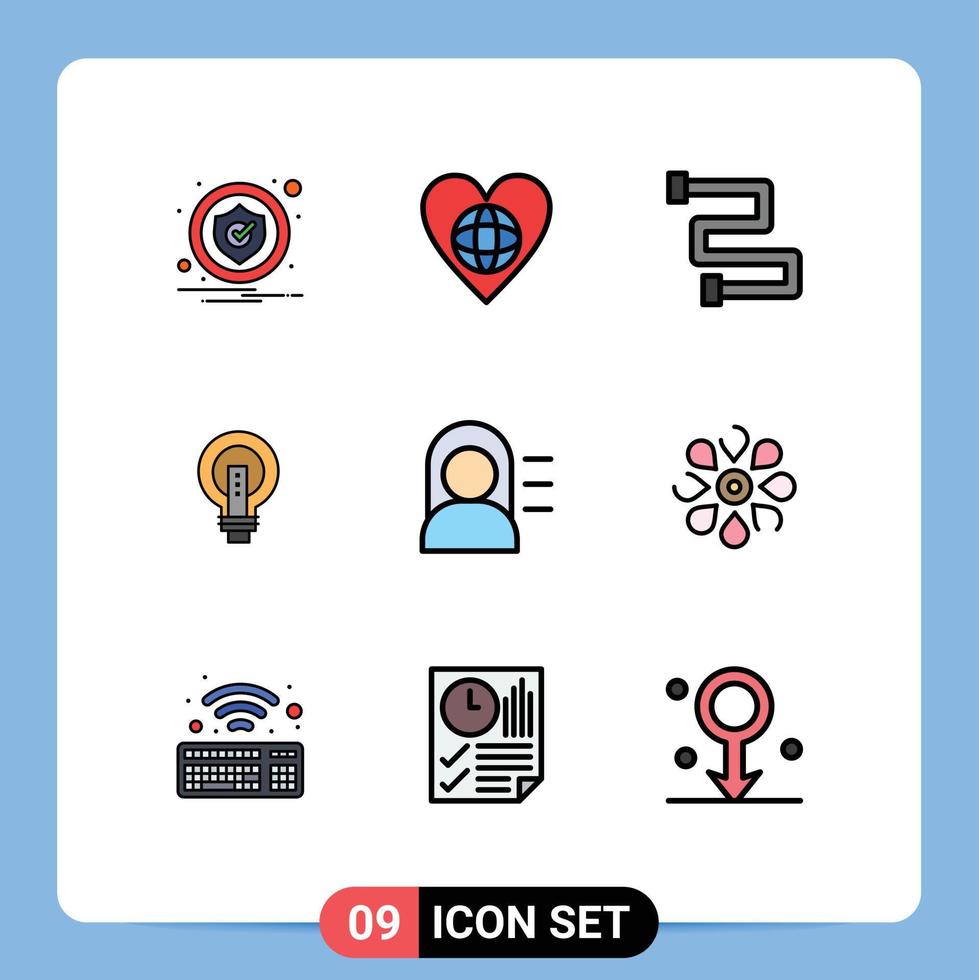 9 Creative Icons Modern Signs and Symbols of lightbulb idea like business bulb Editable Vector Design Elements