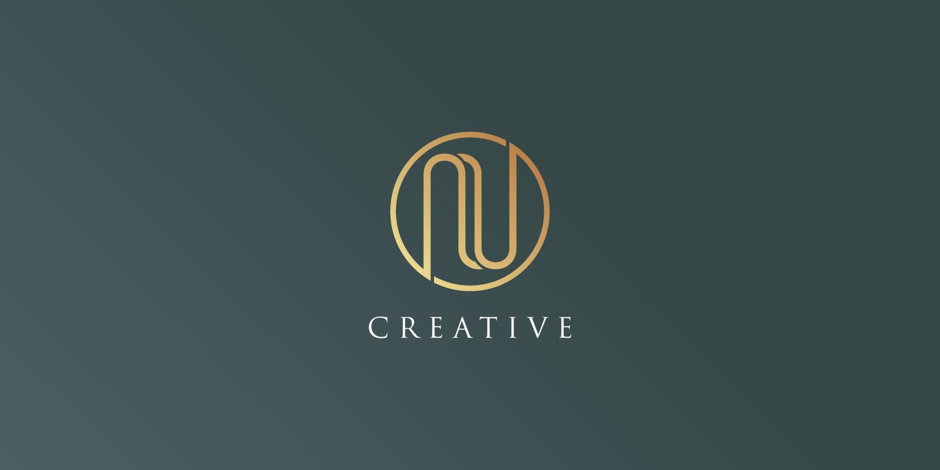 Monogram with initial n logo design vector icon illustration