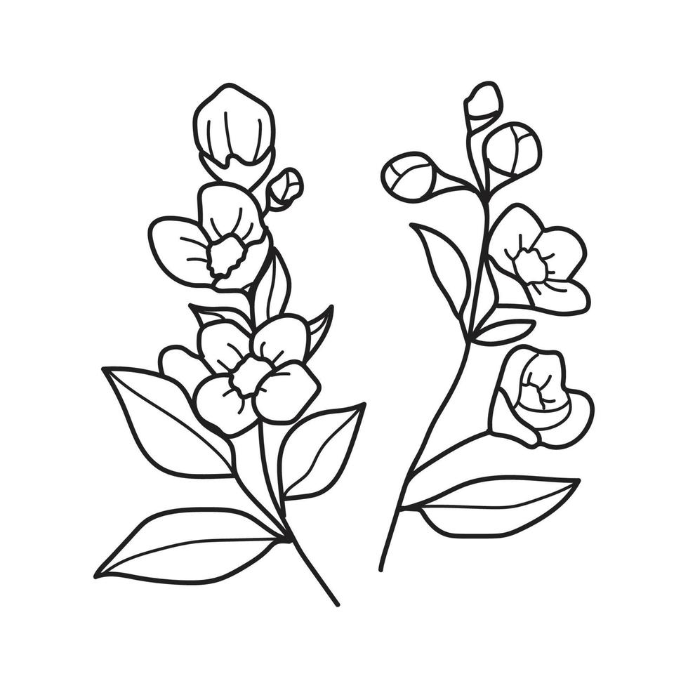 Set Floral Wreath with leaves and berries, laurel wreath design element, Simple hand drawn For wedding invitation, greeting card, flowers isolated on white background. vector